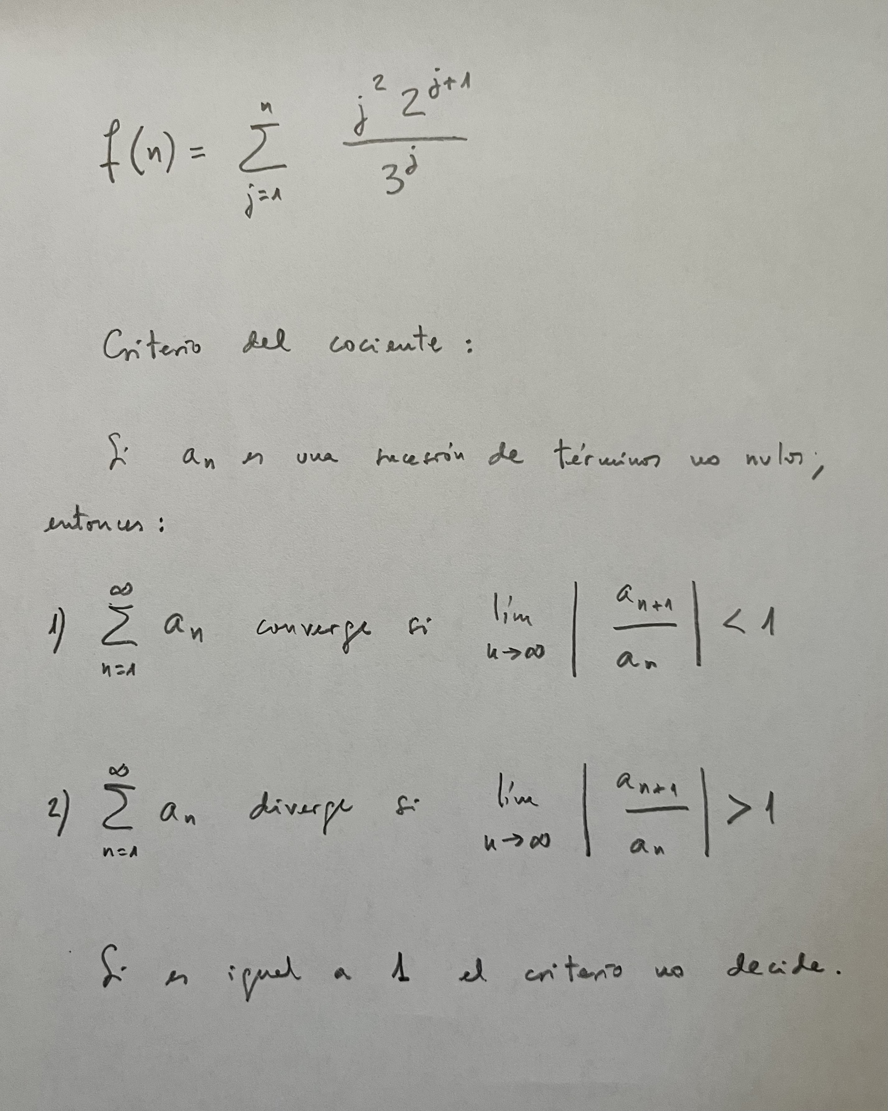 Función matemática 34: Criterio del cociente | LA MATEMÁTICA Y LA ...